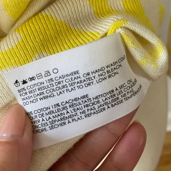 Club Monaco Yellow Zebra Print Cardigan - Picture 5 of 7